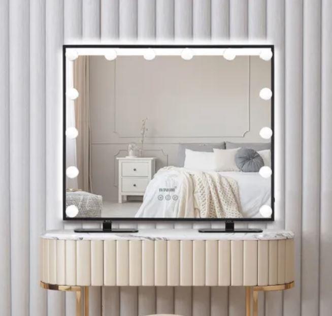 Maxkon Hollywood Makeup Mirror 14 LED Light Bulbs Vanity Touch Control Black