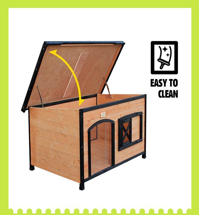 Petscene XL Square Dog House Kennel w/ Liftup Roof 3 Doors