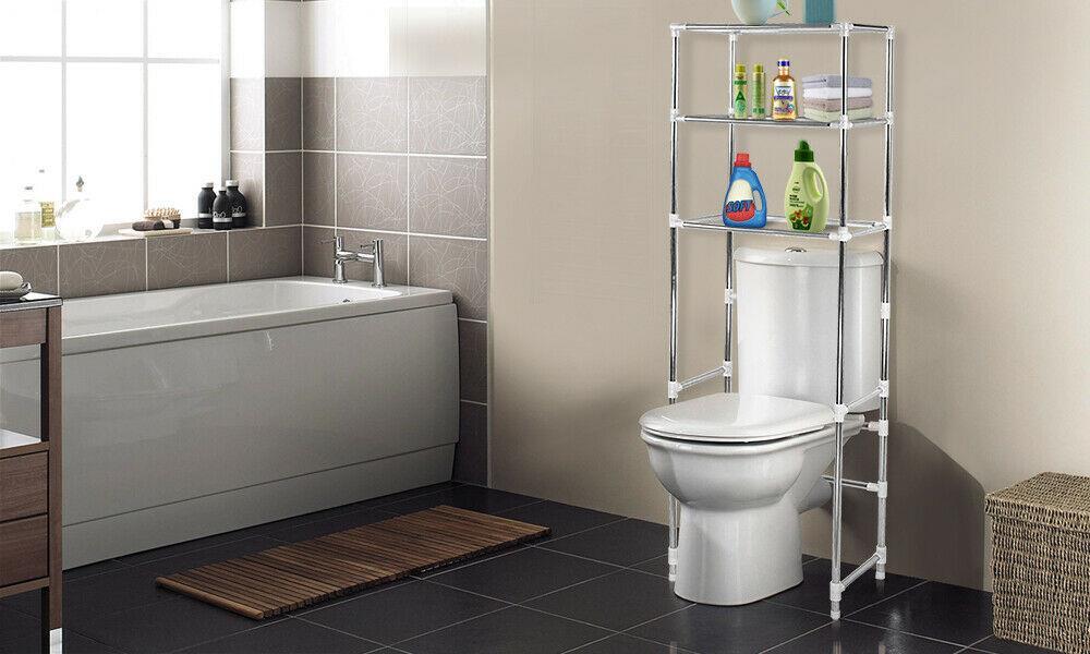 3 Tier Stainless Steel Storage Rack Over Toilet Shelf Unit Organizer
