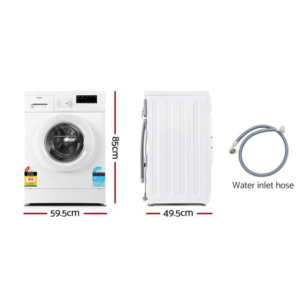 Devanti 7kg Front Load Washing Machine Quick Wash 24h Delay Start