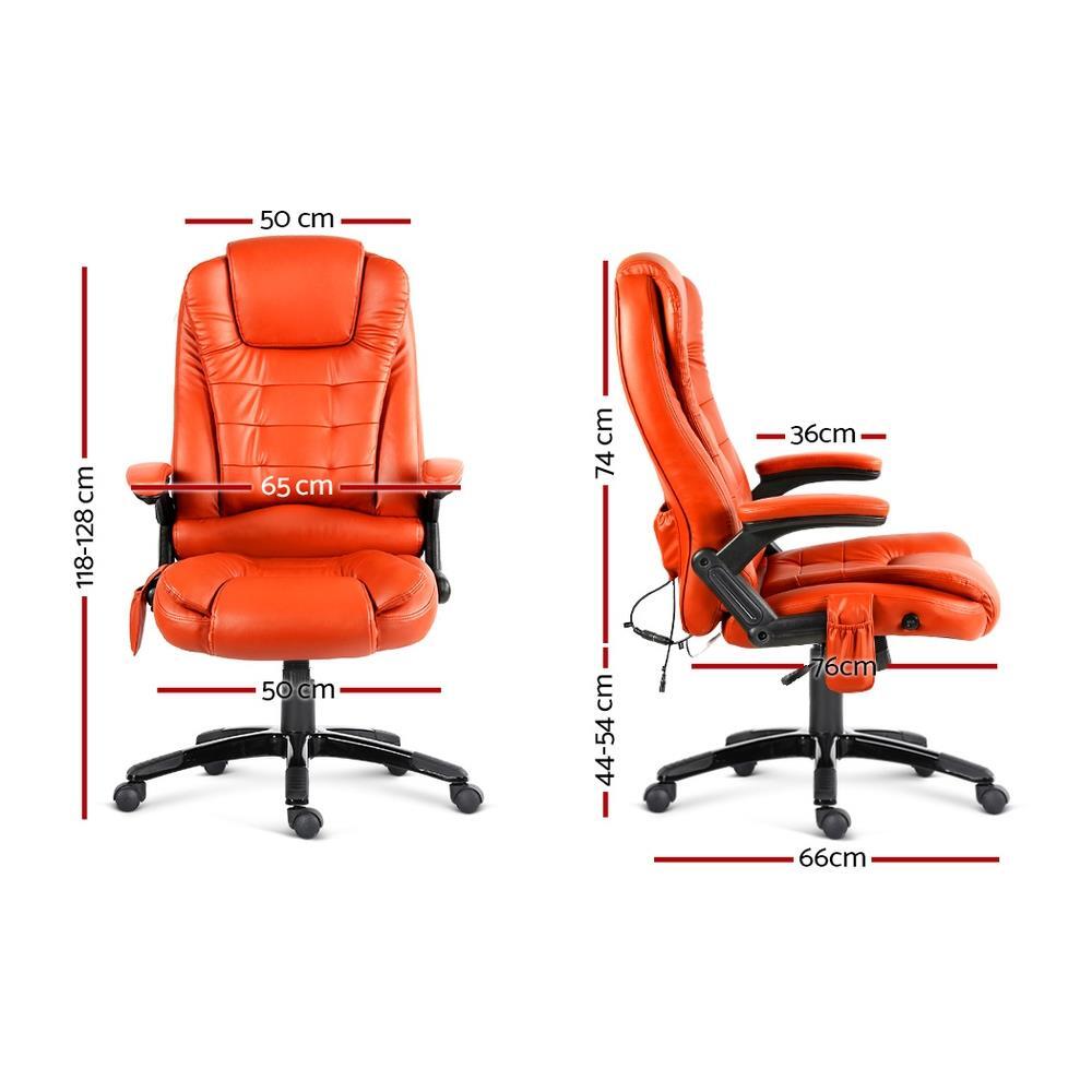 Artiss Massage Office Chair Heated Gaming Chair Computer Chairs 8 Point