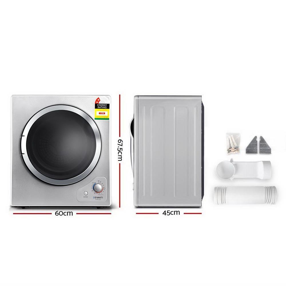 Devanti 4kg Tumble Dryer Clothes Dryer Machine Air Vented Front Load