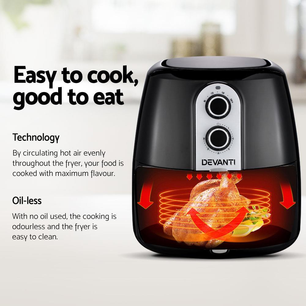 Devanti Air Fryer 7L LCD Fryers Oil Free Oven Airfryer Kitchen Healthy