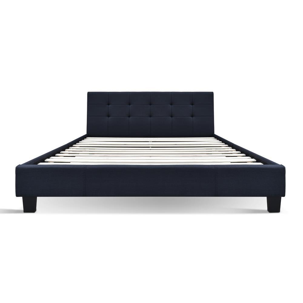 Artiss Bed Frame Queen Size Base Mattress Platform Fabric Wooden Charcoal