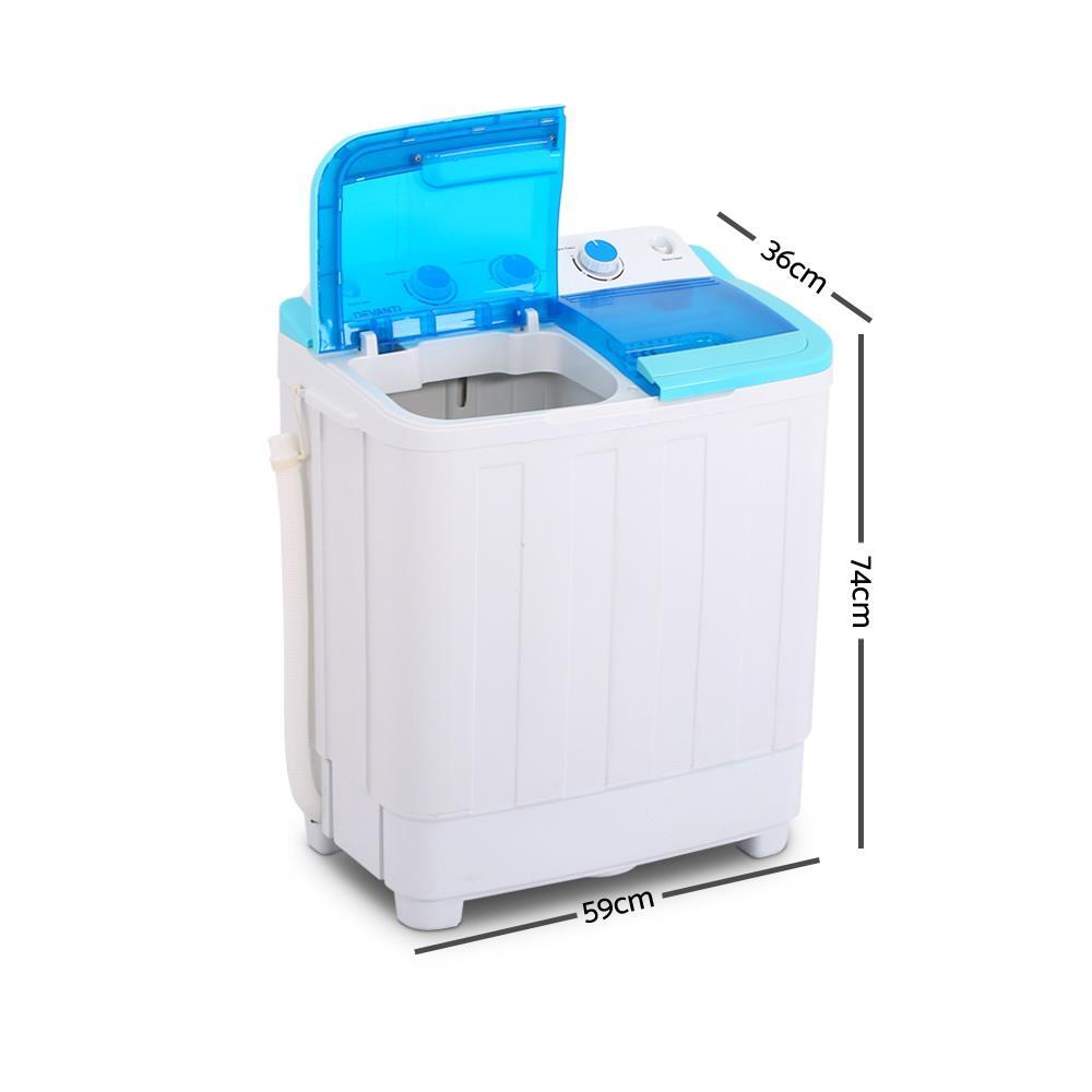 RETURNs Devanti 5KG Portable Washing Machine Twin Tub Top Loader