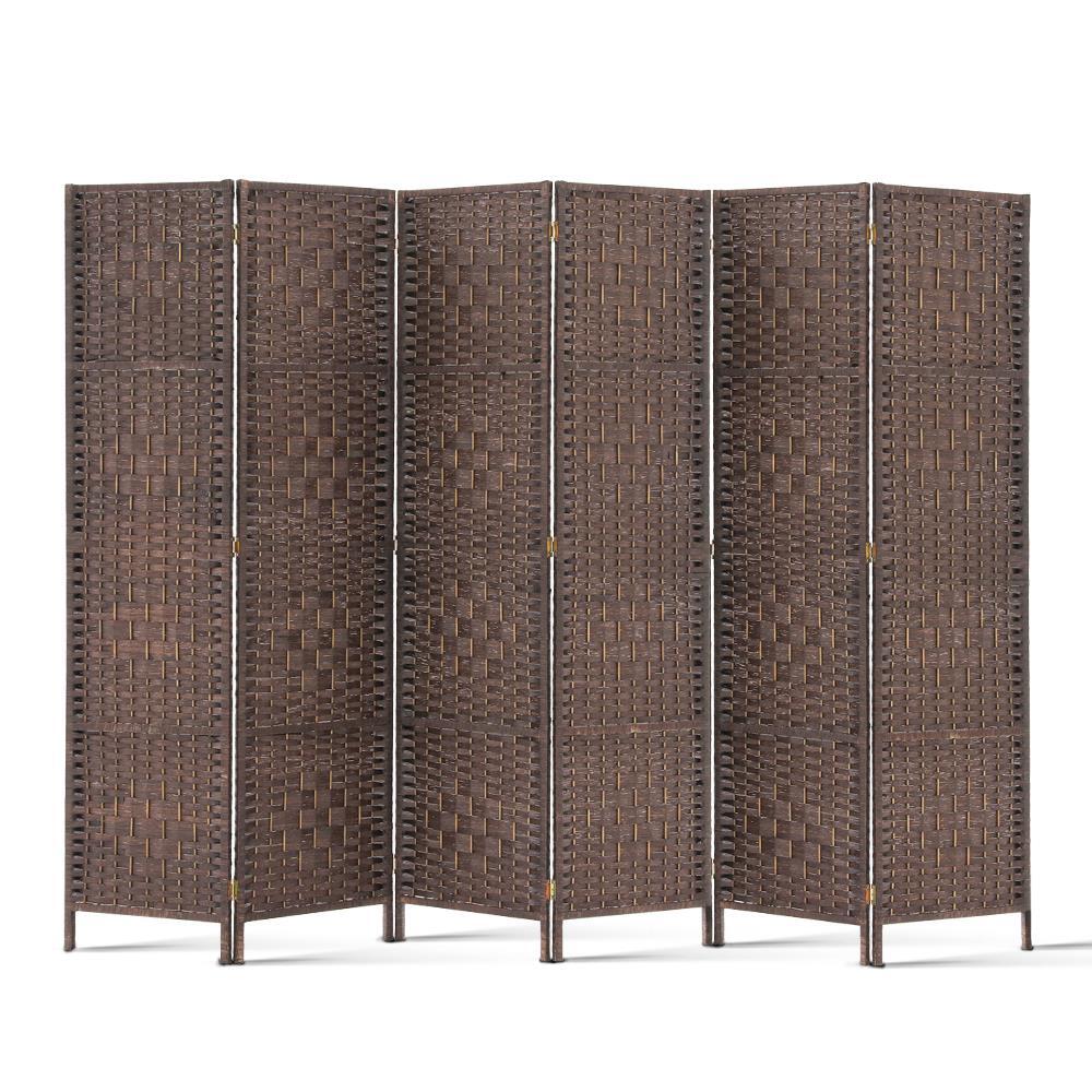 Artiss 6 Panel Room Divider Screen Privacy Dividers Stand Wood White Brown