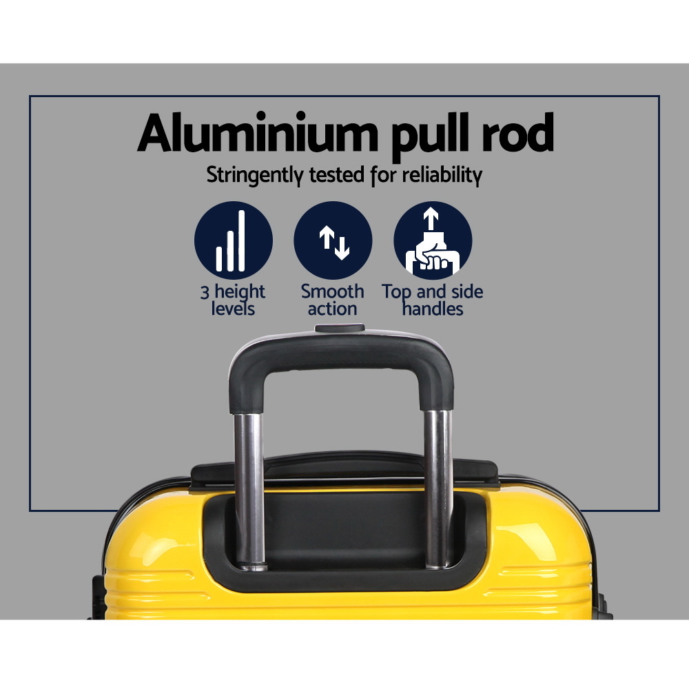 Wanderlite 2pc Luggage Sets Yellow Suitcase Set TSA Hard Case Lightweight