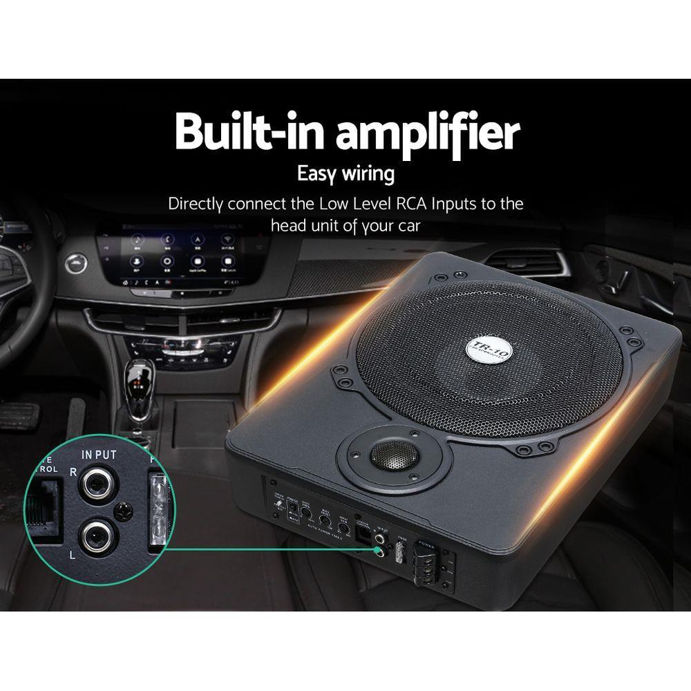 10'' Car Subwoofer UnderSeat 600W Amplifier Speakers Audio Sub Woofer