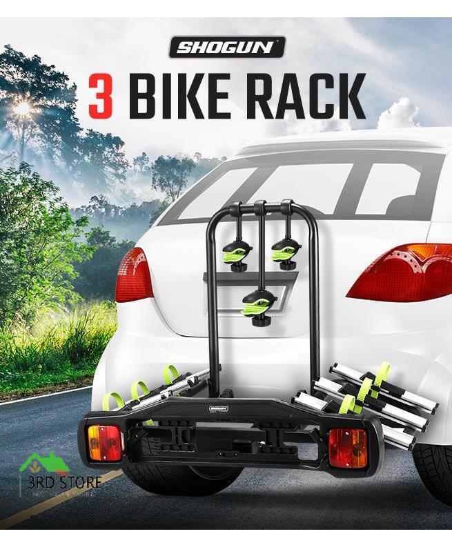 3 Bicycle Bike Rack Holder Rear Car Carrier Towbar Hitch Mount 2" Steel