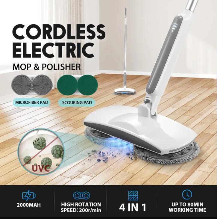 4In1 Cordless Electric Mop Cleaner Floor Polisher Sweeper Washer Scrubber