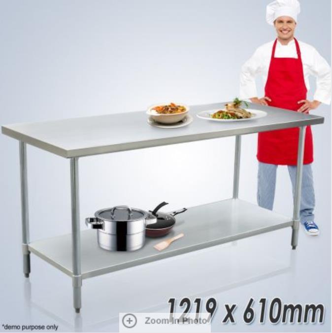 RETURNs 1219mm x 610mm New Stainless Steel Kitchen Work Bench Food Prep ...