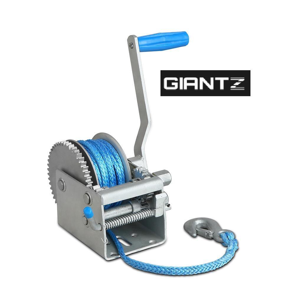 Giantz 3 Speed Hand Winch 2000KG/4410LBS Dyneema Synthetic Rope Boat