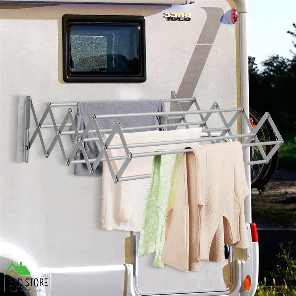 Caravan Clothesline Pull Out Expanded Clothes Airer 60cm Wide RV