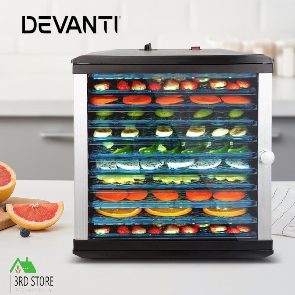Devanti Food Dehydrator 10 Trays Commercial Fruit Dehydrators Beef