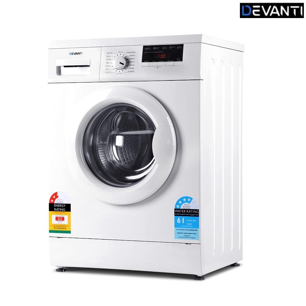 Devanti 7kg Front Load Washing Machine Quick Wash 24h Delay Start