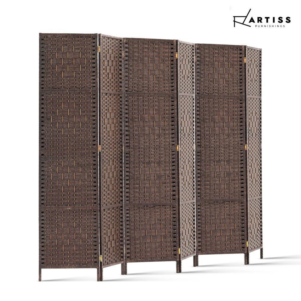 Artiss 6 Panel Room Divider Screen Privacy Dividers Stand Wood White Brown
