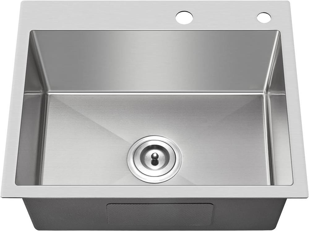 MENATT 20 Inch TopMount/Drop in Sink Stainless Steel Handmade w/ Sink