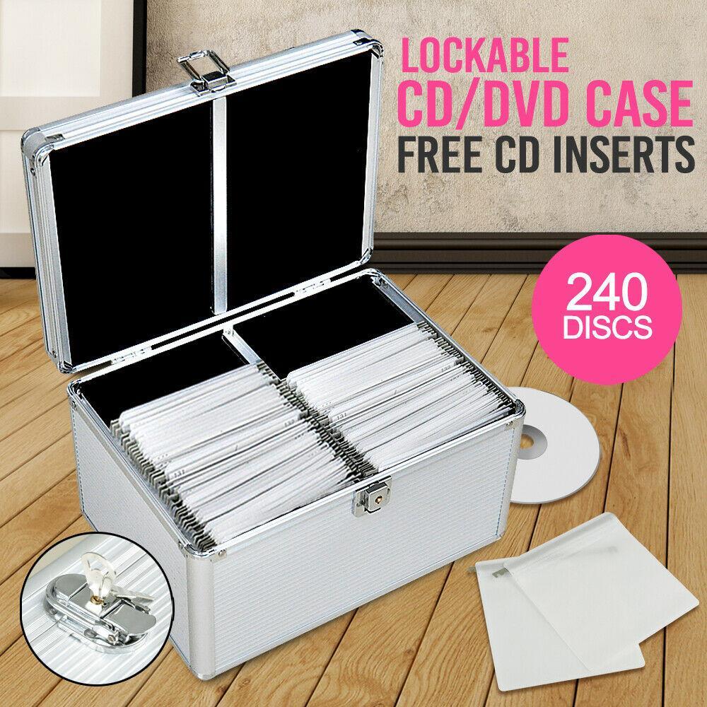 Aluminium CD Case DVD Case Bluray Lock Storage Case Box 240 Discs