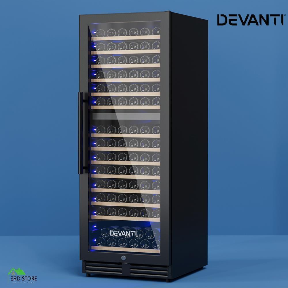 Devanti Wine Cooler Fridge Compressor Cellar Chiller Commercial Home 154 Bottles