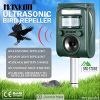 Ultrasonic Solar Powered Bird Pest Repeller Animal Rat Repellent w/LED Indicator