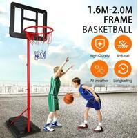 RETURNs 2m Kids Portable Basketball Hoop Stand System w/Adjustable Height Net Ring Ball