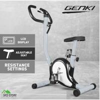 Genki Upright Exercise Bike Home Gym Indoor Spin Bicycle Cycling Equipment Grey