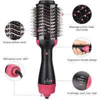 RETURNs 3 Level Salon One-Step Hair Dryer and Volumizer Hot Air Brush Pink