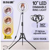 10" LED Ring Light Dimmable Lighting Kit Tripod Stand Selfie Live Lamp Holder