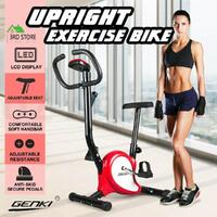 Genki Upright Exercise Bike Belt Resistance Spin Bike Cardio Workout Gym Cycling