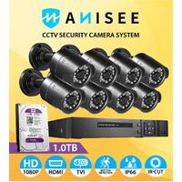 RETURNs Anisee 1080P CCTV Camera Kit Security System Wireless with 8CH DVR 1TB WD HARD