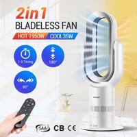 RETURNs 2 In 1 Bladeless Fan Oscillating Fan Heater Cooler Hot and Cold Fan with LED Scr