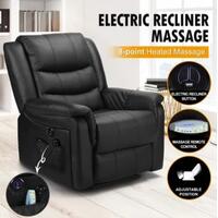 Massage Recliner Chair Electric 8-Point Rocking Armchair USB Padded PU Leather