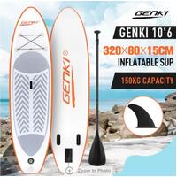 GENKI 2 In 1 SUP Inflatable Paddleboard Kayak Stand Up Surfing Board Orange