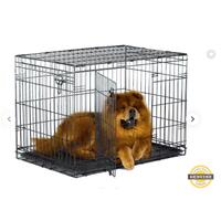 New World Pet Products Folding Metal Dog Crate Double Door Dog Crate