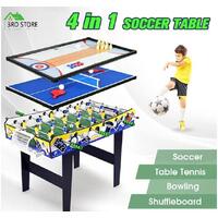 RETURNs 4 In 1 Soccer Table Foosball Tennis Bowling Shuffleboard Game 64x105x51cm