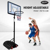 Genki Basketball Hoop Stand System 1.7-2.3m Height Adjustable Net Ring Backboard