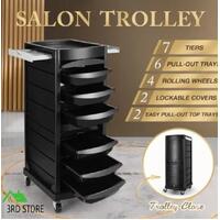 7 Tiers Salon Trolley Cart Spa Beauty Hairdressing Tool Rolling Tray Storage