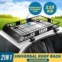 Universal Roof Rack Cargo Storage Basket Car Luggage Carrier Holder Powered Stee