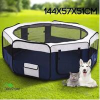 8 Pet Playpen Portable Soft Dog Puppy Cat Exercise Crate Travel Cage Tent Blue