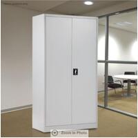 RETURNs Metal Locker Steel Stationary Cupboard Filing File Storage Cabinet 185cm GR WH