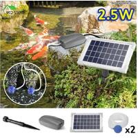 2.5W Solar Powered Panel Air Oxygenator Pond Pool Water Garden Air Pump Outdoor