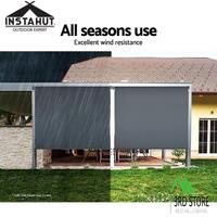 Instahut Outdoor Blinds Roll Down Awning Retractable Straight Drop Patio2.4X2.5M