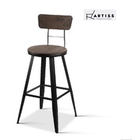 Artiss 1x Vintage Bar Stools Retro Swivel Bar Stool Industrial Chairs Barstools