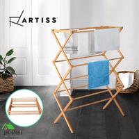 Artiss Clothes Airer Rack Coat Towel Dryer Foldable Bamboo Hanger Laundry Stand