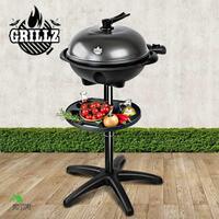 Grillz Electric BBQ Grill Smoker Outdoor Kitchen Kettle Portable Non Stick Oven