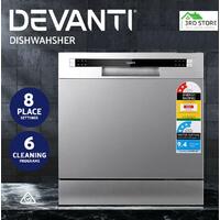 RETURNs Devanti Benchtop Dishwasher 8 Place Bench Top Countertop Dishwasher Freestanding