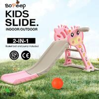 BoPeep Kids Slide Outdoor Basketball Ring Activity Center Toddlers Play Set Toy