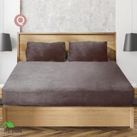 Bedding Set Ultrasoft Fitted Bed Sheet with Pillowcases Mink Queen