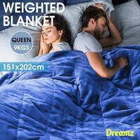 DreamZ 9KG Adults Size Anti Anxiety Weighted Blanket Gravity Blankets Royal Blue