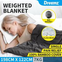 DreamZ Weighted Blanket Heavy Gravity Deep Relax 7KG Adult Kid Double Queen Grey